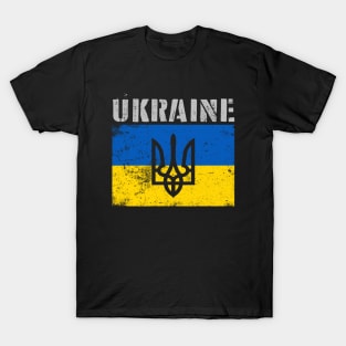 Ukraine Ukrainian Vintage Flag Pride T-Shirt